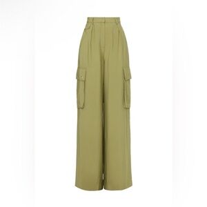 Ramy Brook Olive Green Cargo Wide-Leg Jumpsuit with Vest Detail